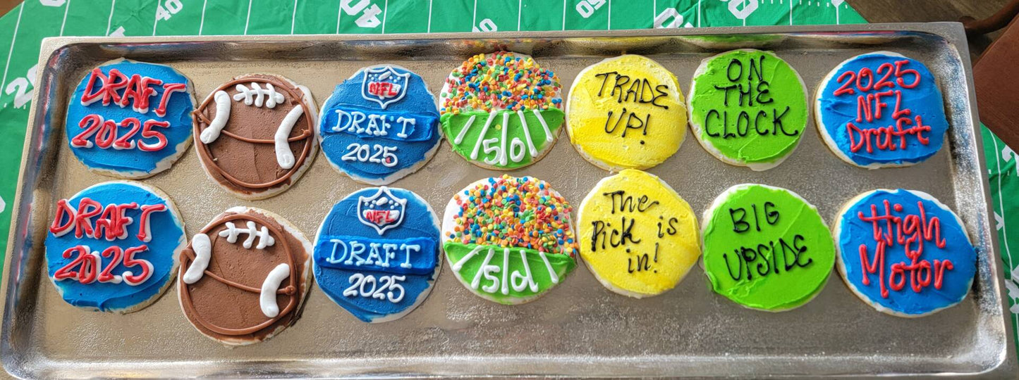NFL Draft Iced Cookies - 8 pack assorted