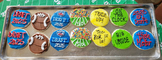 NFL Draft Iced Cookies - 8 pack assorted
